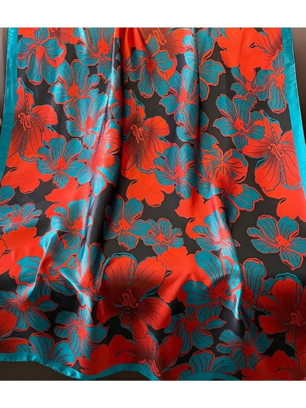 Luxury 100% Mulberry Silk Scarf - Long Lightweight Satin Wrap for Women